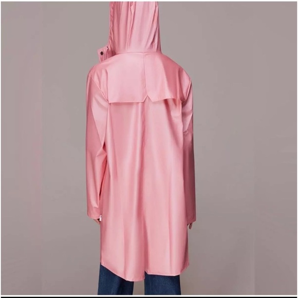RAINS Long Jacket Pink Sky MEDIUM - Picture 2 of 9